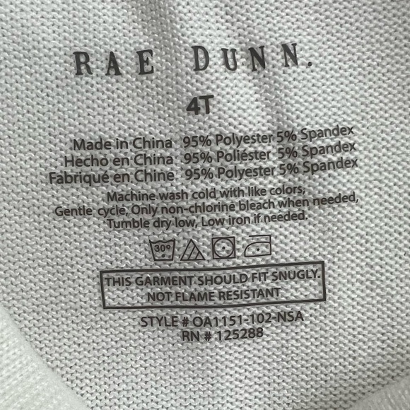 NWT RAE DUNN Little Kids Pajama Set, Size 4T - Picture 4 of 5